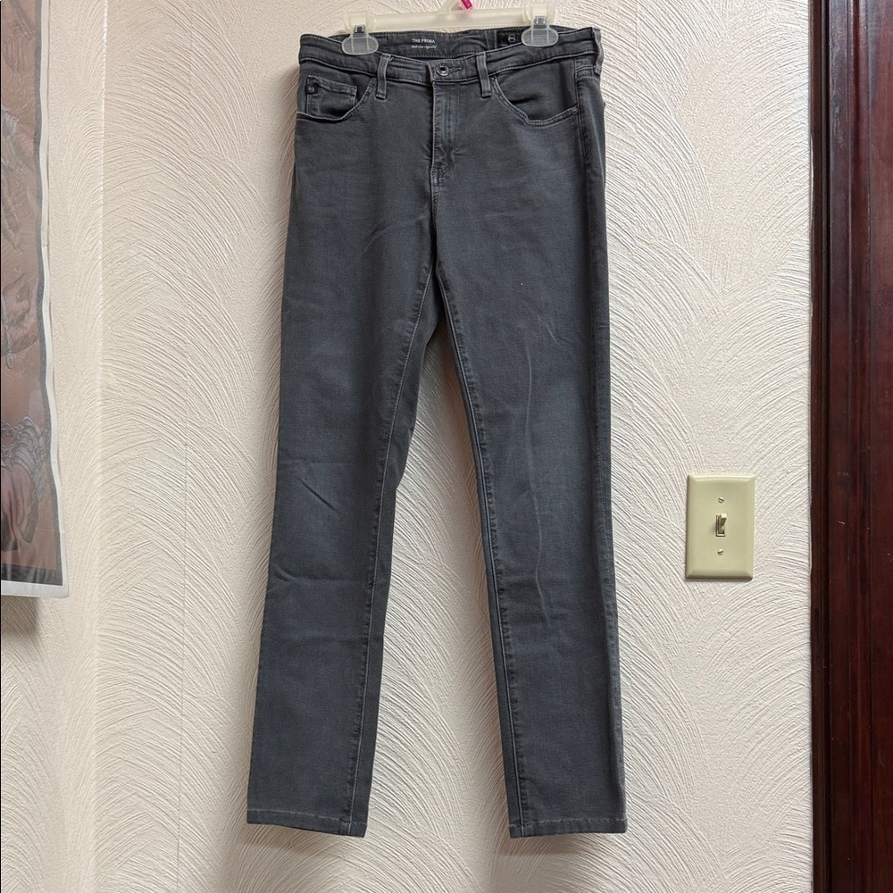 Ag Adriano Goldschmied Women's Slim Straight Jeans in Charcoal Gray